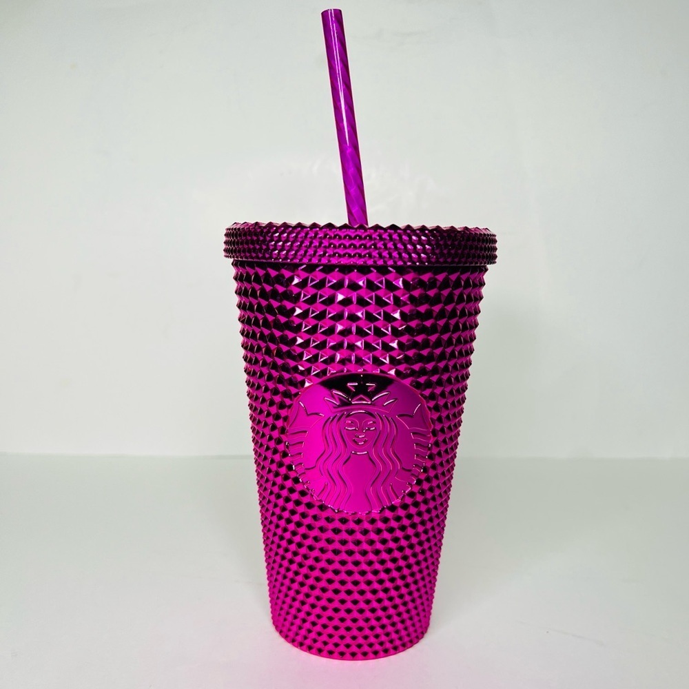 Starbucks 2022 Fall/Winter Holiday Sangria (pink) metallic studded tumble 16oz